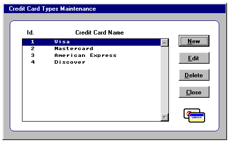 credit card type maintenance window